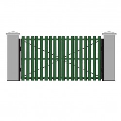 Ворота распашные с евроштакетником 4250х2250 мм  