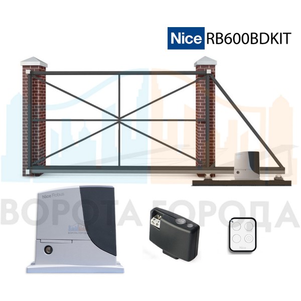Ворота откатные 3000х2000 мм с электроприводом Nice RB600BDKIT Ворота откатные 3000х2000 мм с электроприводом Nice RB600BDKIT